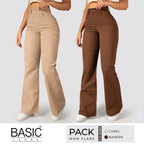 Pack Mom Flare Mujer Color (Marrón-Camel ) 2 Unidades