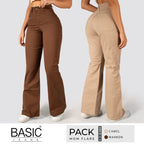 Pack Mom Flare Mujer Color (Marrón-Camel ) 2 Unidades