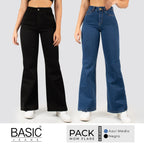 Pack Mom Flare Mujer Denim 2 Unidades