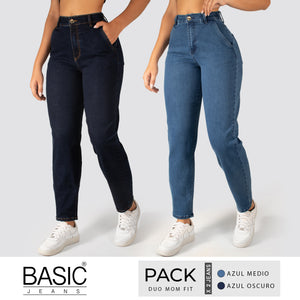 Pack Mom Fit Mujer Denim 2 Unidades