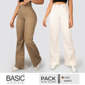 Pack Mom Flare Mujer Color (cafe-marfil) 2 Unidades