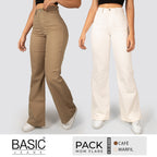 Pack Mom Flare Mujer Color (cafe-marfil) 2 Unidades